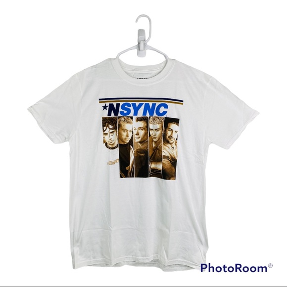 NSYNC Band Tops - NWOT *NSYNC Boy Band White T-Shirt Unisex Size Large